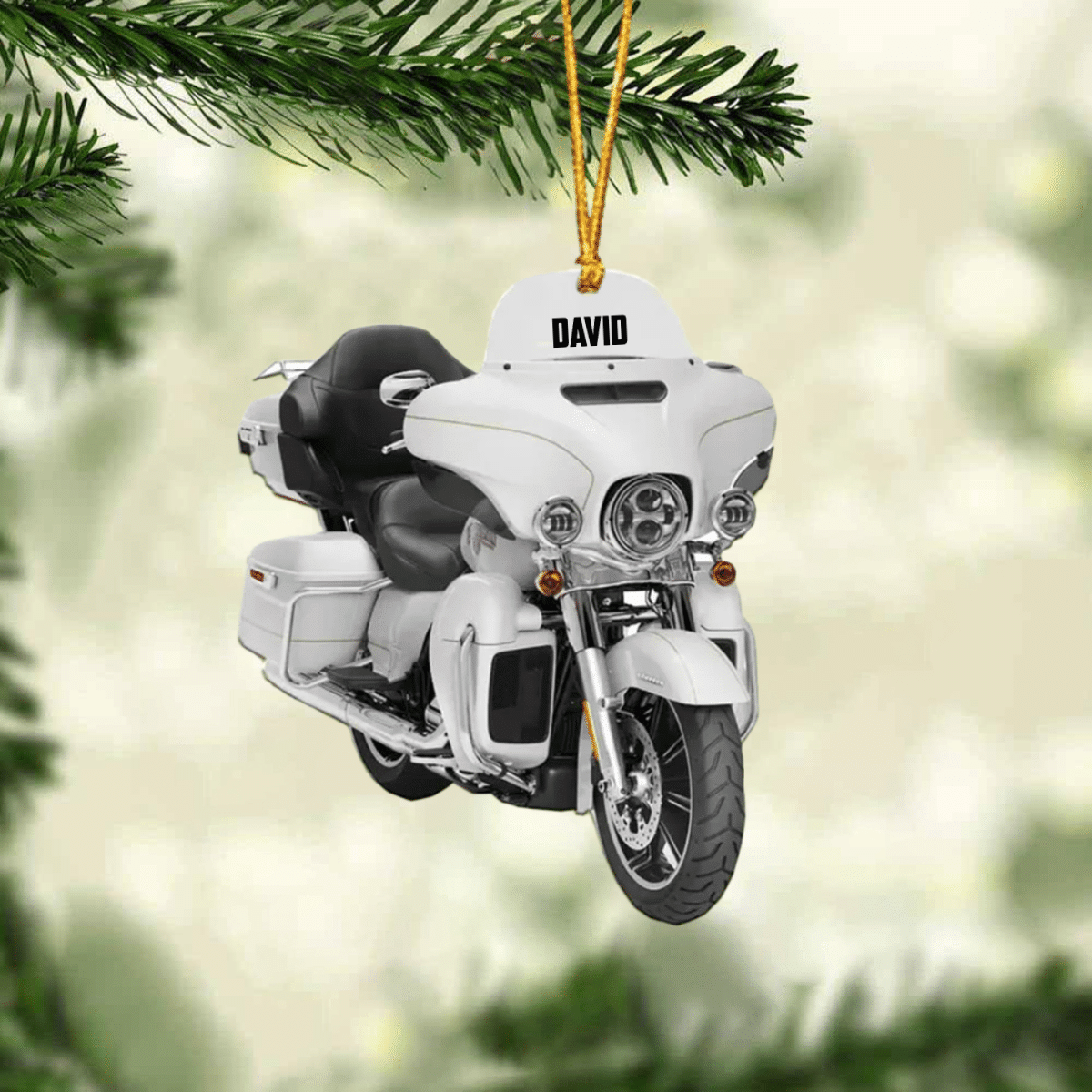 Personalized Grand Touring Motorcycle Ornament, Custom Name Motorcycle Christmas Ornament for Him SO0858