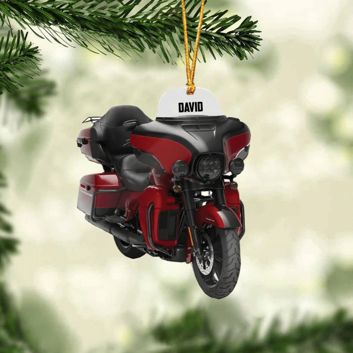 Personalized Grand Touring Motorcycle Ornament, Custom Name Motorcycle Christmas Ornament for Him SO0858