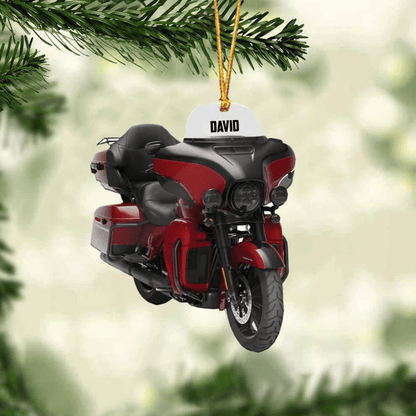 Personalized Grand Touring Motorcycle Ornament, Custom Name Motorcycle Christmas Ornament for Him SO0858