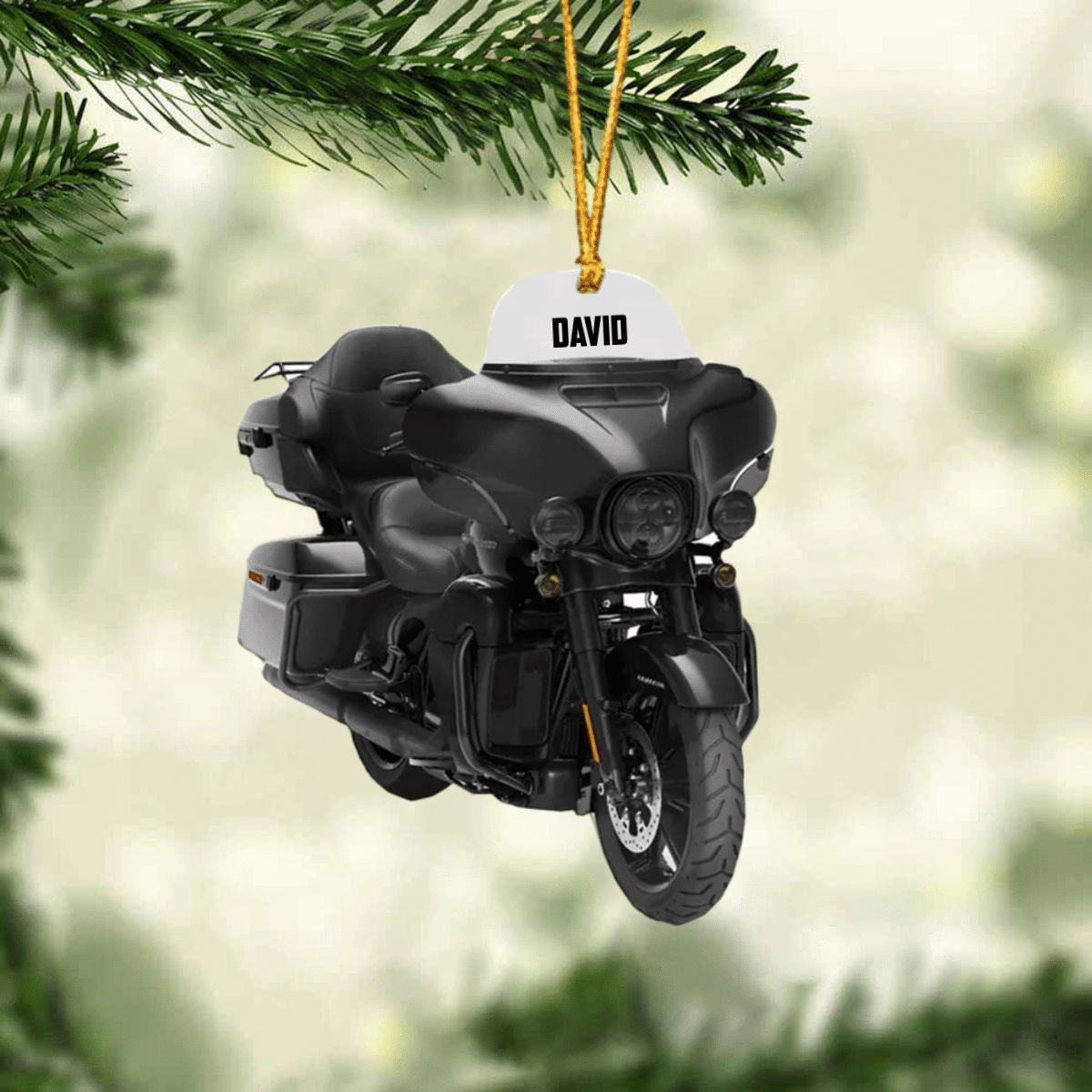 Personalized Grand Touring Motorcycle Ornament, Custom Name Motorcycle Christmas Ornament for Him SO0858