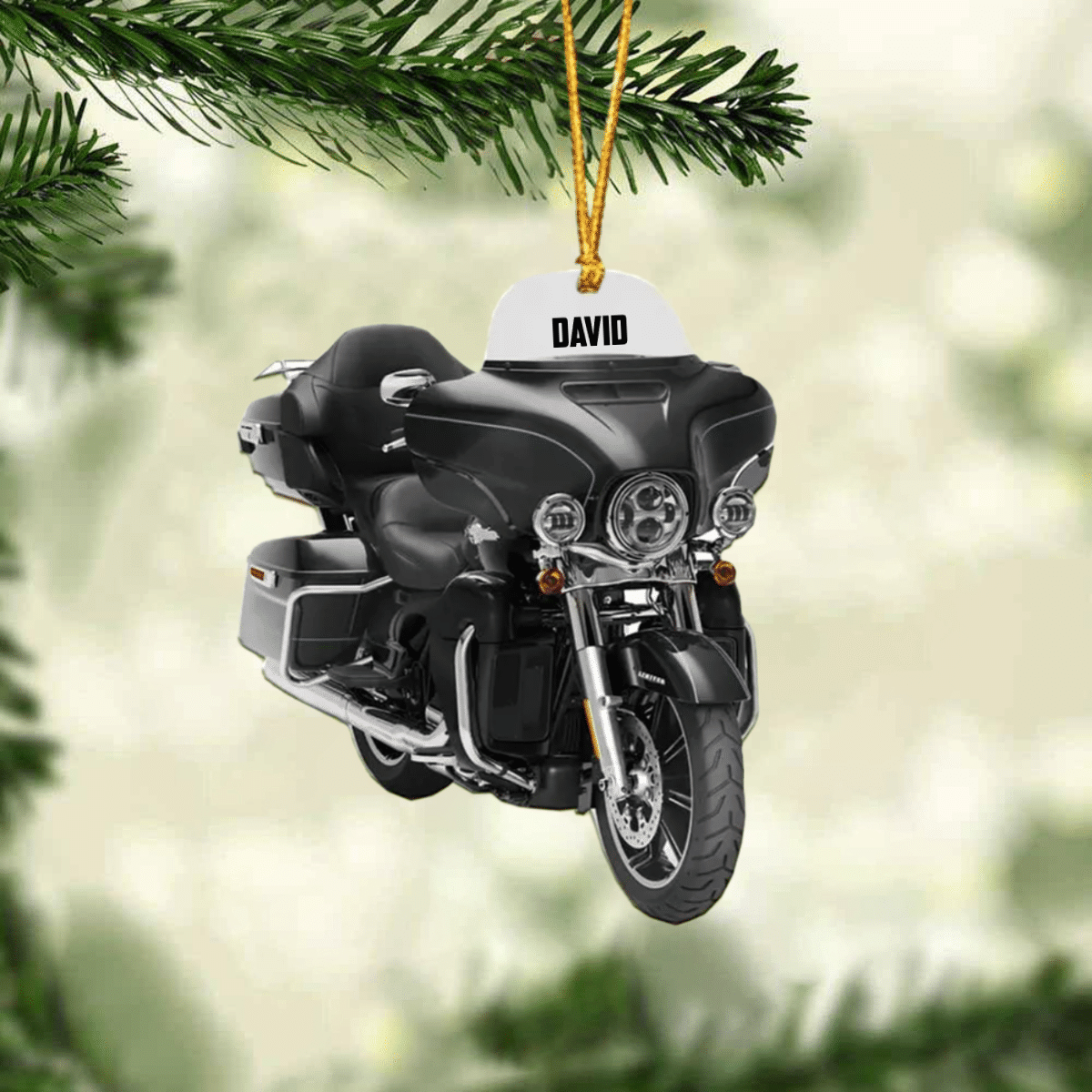 Personalized Grand Touring Motorcycle Ornament, Custom Name Motorcycle Christmas Ornament for Him SO0858