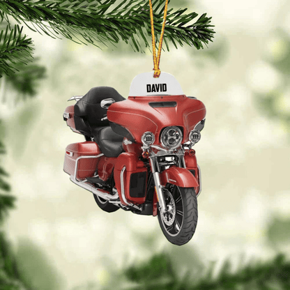 Personalized Grand Touring Motorcycle Ornament, Custom Name Motorcycle Christmas Ornament for Him SO0858