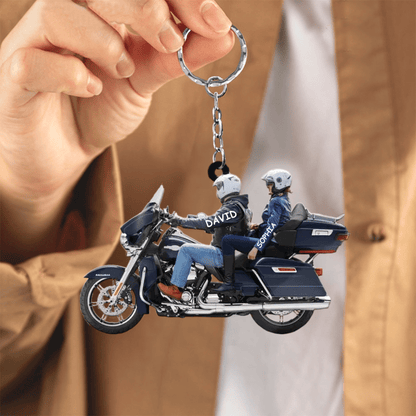 2023 New Release Personalized Biker Couple Ultra Limited Motorcycle Acrylic Keychain for Husband and Wife SO0091