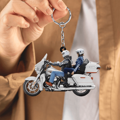 2023 New Release Personalized Biker Couple Ultra Limited Motorcycle Acrylic Keychain for Husband and Wife SO0091