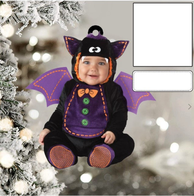 Cute Baby Ornament Custom Face Name Christmas Ornament for New Baby First Christmas OO4330