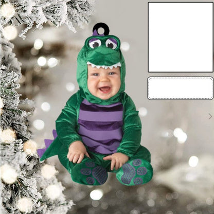 Custom Photo Funny Baby's Face Police Christmas Ornament for New baby First Christmas OO0007