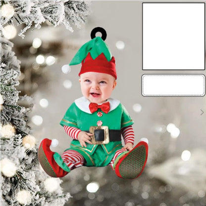 Cute Baby Ornament Custom Face Name Christmas Ornament for New Baby First Christmas OO4330