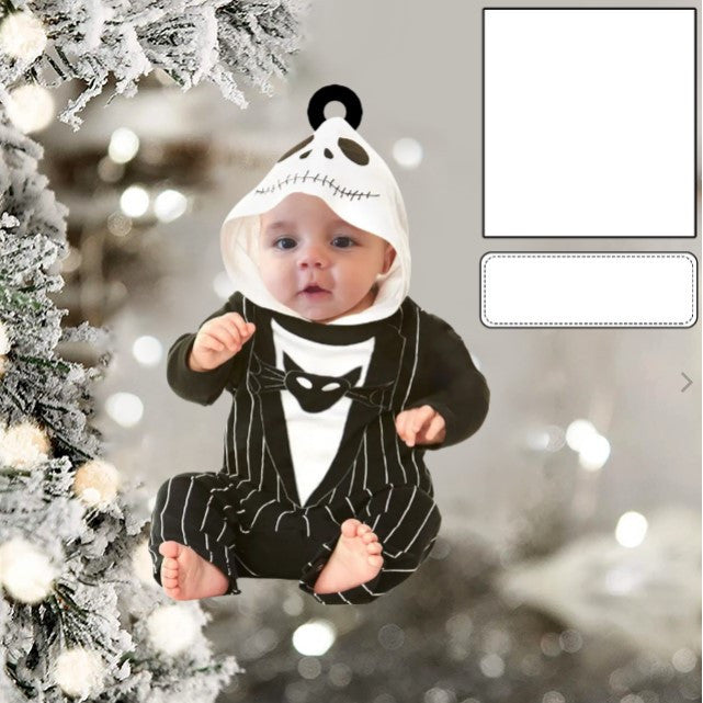 Cute Baby Ornament Custom Face Name Christmas Ornament for New Baby First Christmas OO0003