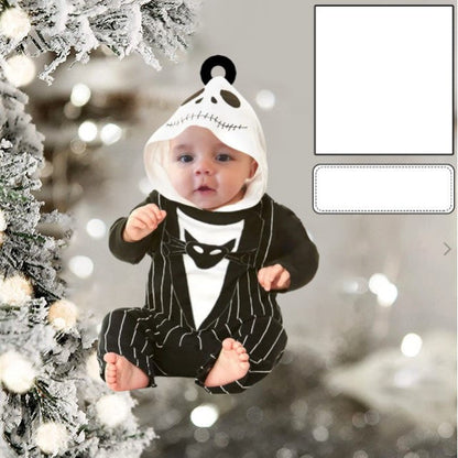 Cute Baby Ornament Custom Face Name Christmas Ornament for New Baby First Christmas OO4330