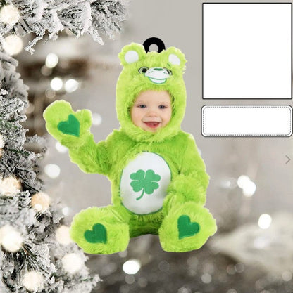 Custom Photo Funny Baby's Face Firefighter Christmas Ornament for New baby First Christmas OO0005