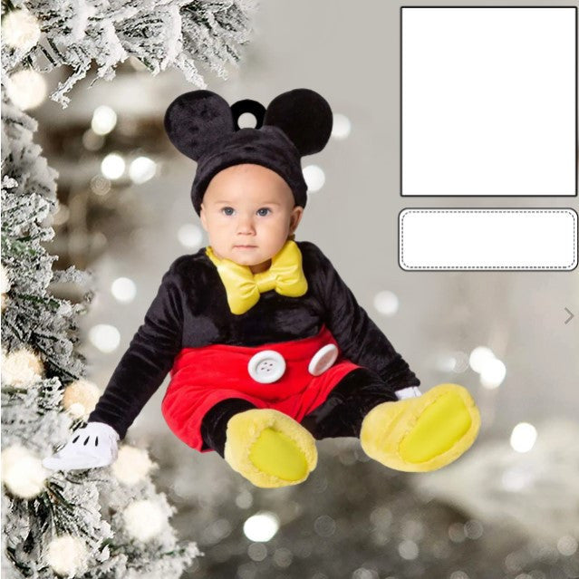 Cute Baby Ornament Custom Face Name Christmas Ornament for New Baby First Christmas OO4330