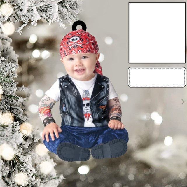 Cute Baby Ornament Custom Face Name Christmas Ornament for New Baby First Christmas OO4330