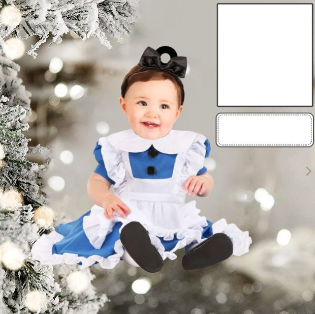 Custom Photo Funny Baby's Face Police Christmas Ornament for New baby First Christmas OO0007