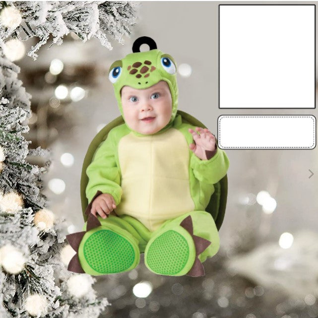 Custom Photo Funny Baby's Face Firefighter Christmas Ornament for New baby First Christmas OO0005