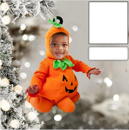 Custom Photo Funny Baby's Face Firefighter Christmas Ornament for New baby First Christmas OO0005