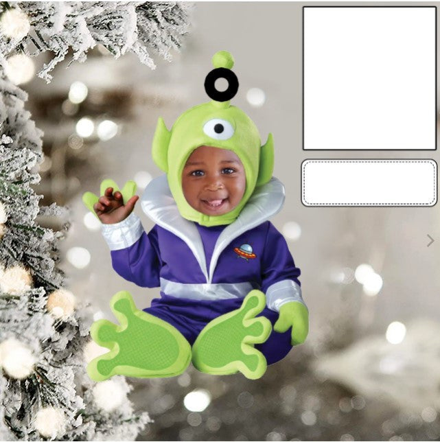 Custom Photo Funny Baby's Face Firefighter Christmas Ornament for New baby First Christmas OO4329