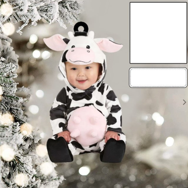 Custom Photo Funny Baby's Face Police Christmas Ornament for New baby First Christmas OO4328