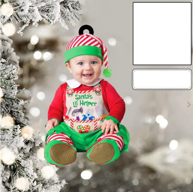 Custom Photo Funny Baby's Face Police Christmas Ornament for New baby First Christmas OO4328