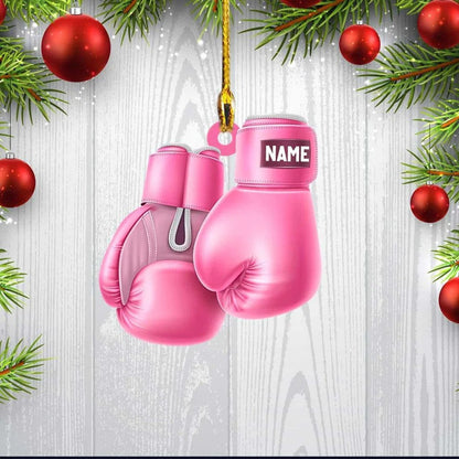 Personalized Boxing Glove Acrylic Christmas Ornament - Housewarming Gift, Sports Lover, UFC Decor Gift OO4325