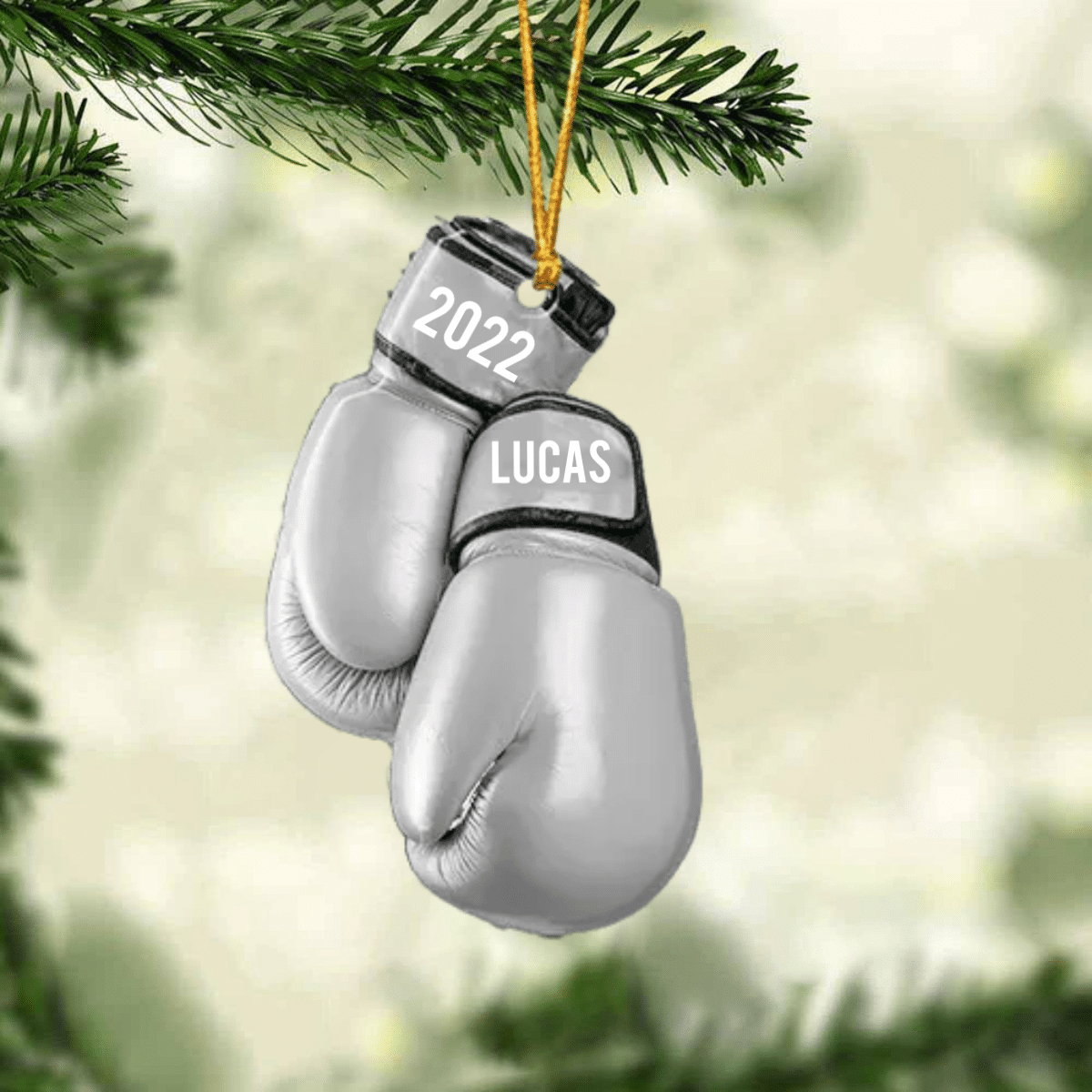 Personalized Boxing Glove Acrylic Christmas Ornament - Housewarming Gift, Sports Lover, UFC Decor Gift OO4325