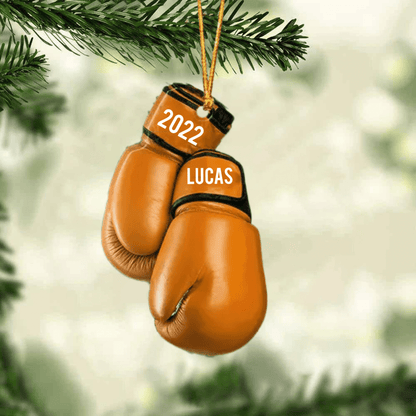 Personalized Boxing Glove Acrylic Christmas Ornament - Housewarming Gift, Sports Lover, UFC Decor Gift OO4325