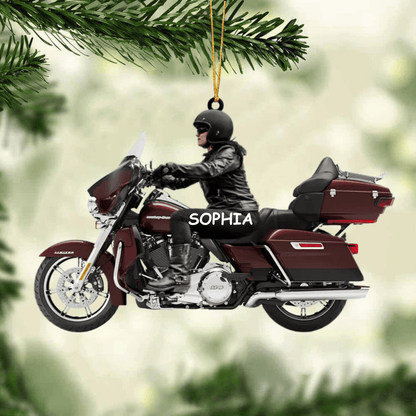 2024 Personalized Biker Woman Harley Motorcycle Christmas Ornament for Biker Gangster Lovers, Gift for Wife OO4323