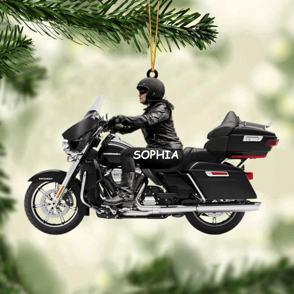 2024 Personalized Biker Woman Harley Motorcycle Christmas Ornament for Biker Gangster Lovers, Gift for Wife OO4323