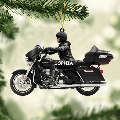 2024 Personalized Biker Woman Harley Motorcycle Christmas Ornament for Biker Gangster Lovers, Gift for Wife OO4323