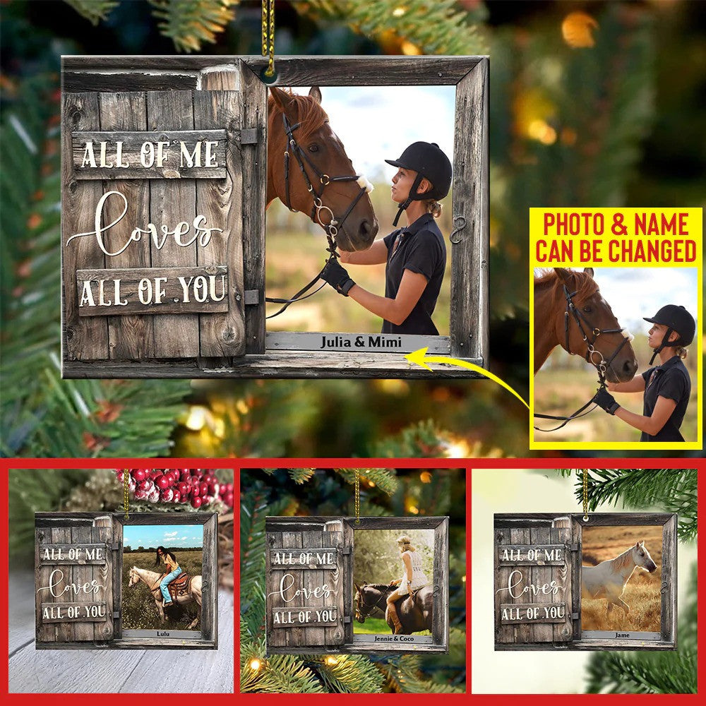 Personalized Image Horse Lover Christmas Wood Ornament for Girl Horse Lovers Christmas Ornament OO4322