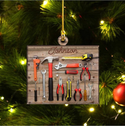 Personalized Plumber Tool Bag Acrylic Ornament, Christmas Tree Decor For Plumbers OO4319