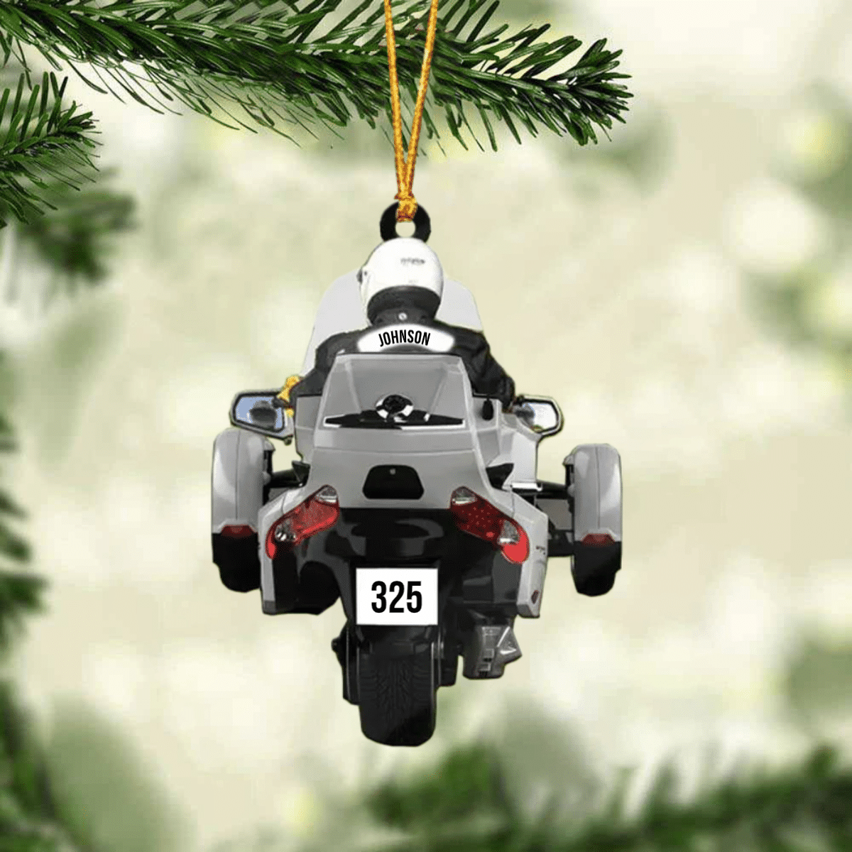 Personalized Biker Spyder Motorcycle Christmas Ornament for Man, Gift for Him SO1297