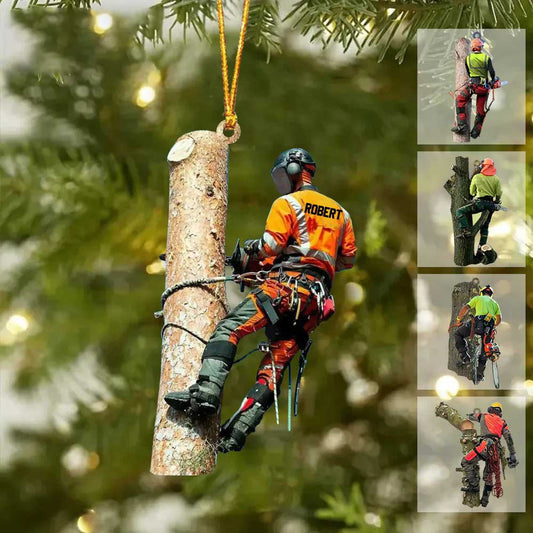 Personalized Arborist Christmas Ornament, Custom Arborist Uniform Flat Acrylic Ornament for Him SO0785