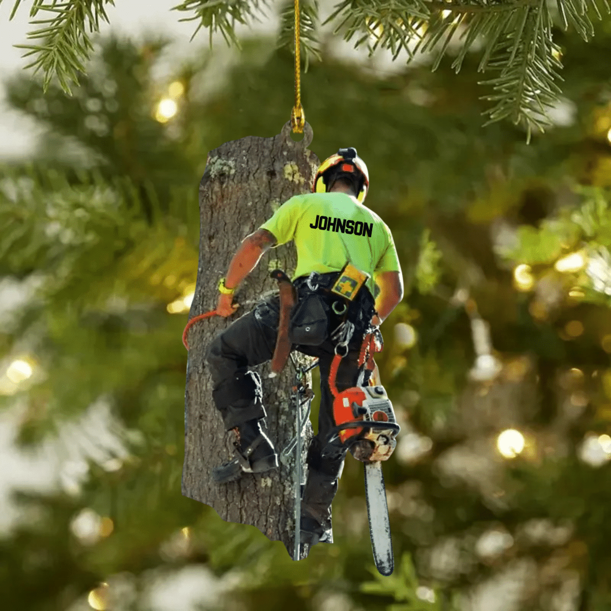 Personalized Arborist Christmas Ornament, Custom Arborist Uniform Flat Acrylic Ornament for Him SO0785