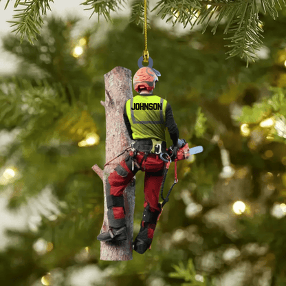 Personalized Arborist Christmas Ornament, Custom Arborist Uniform Flat Acrylic Ornament for Him SO0785