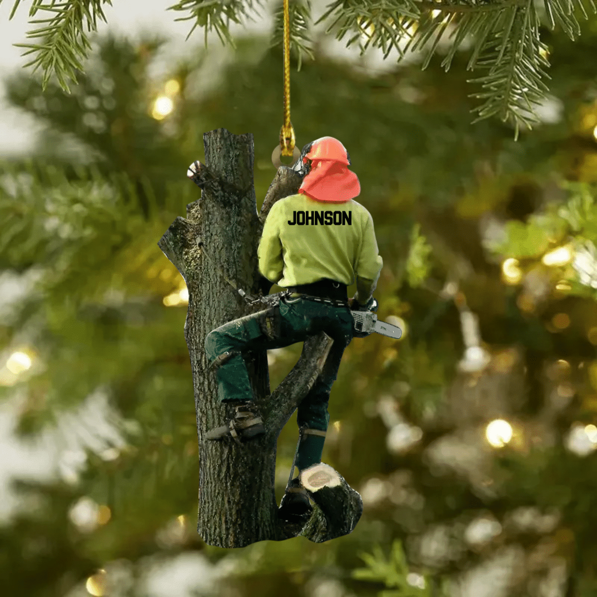 Personalized Arborist Christmas Ornament, Custom Arborist Uniform Flat Acrylic Ornament for Him SO0785