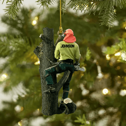 Personalized Arborist Christmas Ornament, Custom Arborist Uniform Flat Acrylic Ornament for Him SO0785