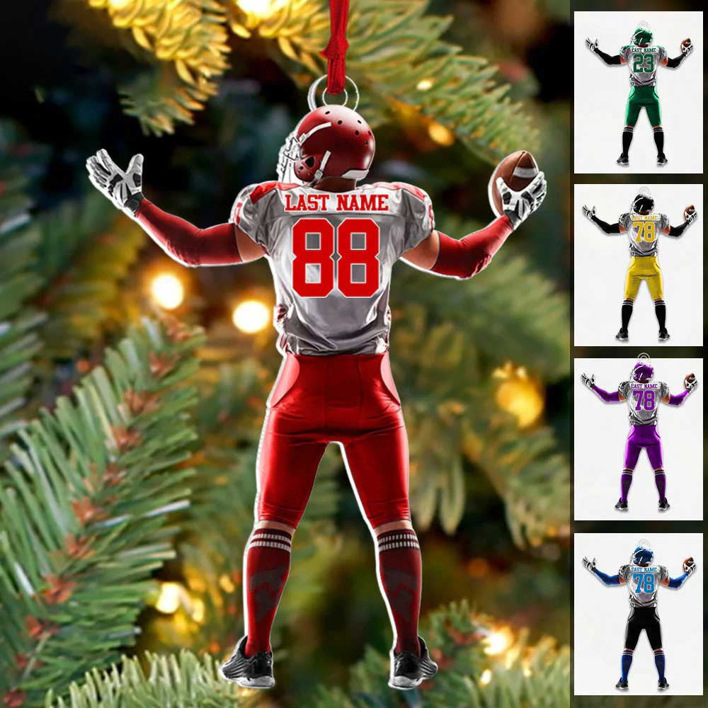 Personalized Ornament American Football Acrylic Ornament Christmas Ornament For Football Player Football Mom Grandma OO4294