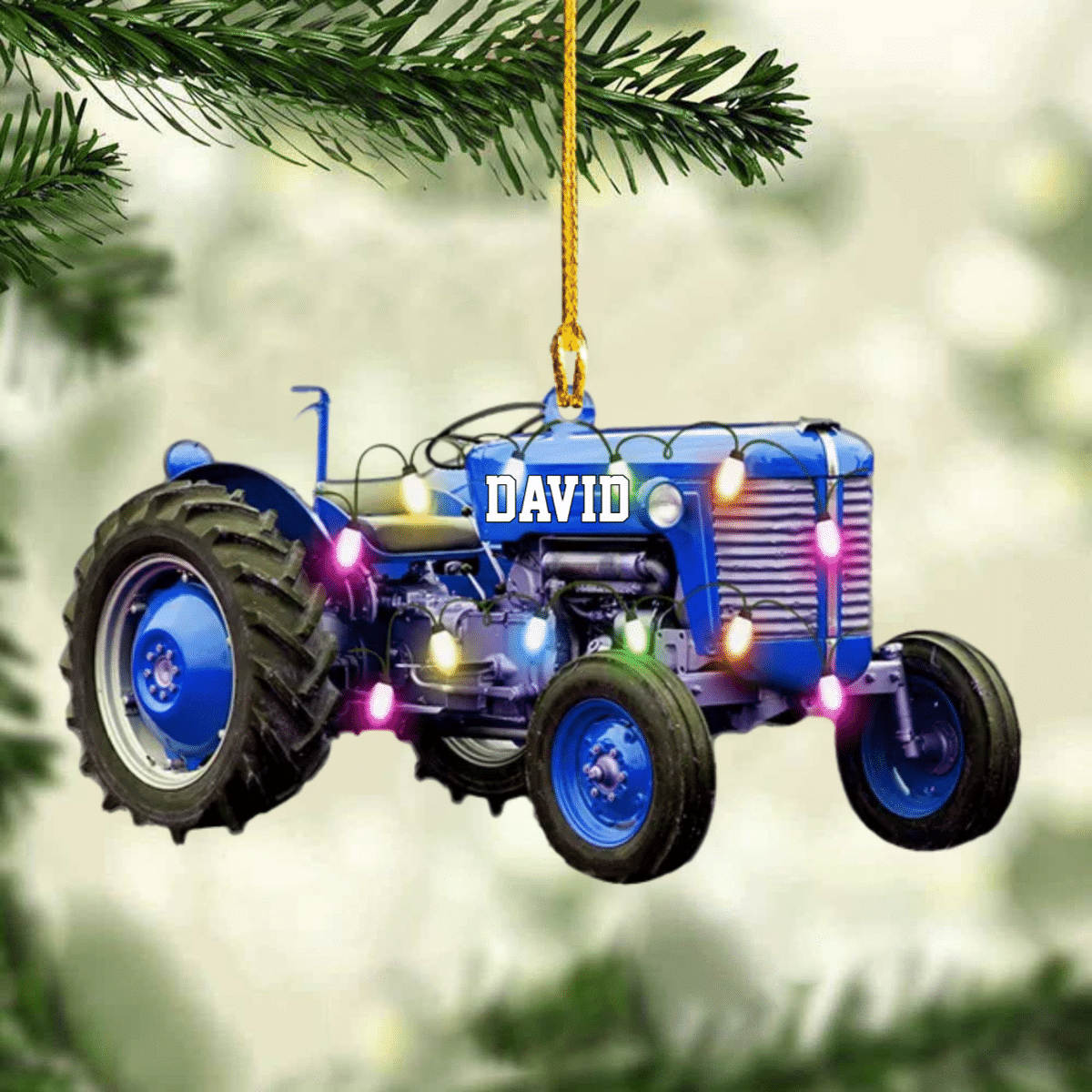 Customized Tractor Christmas Ornament Version 2 for Farmer, Gift for Dad Tree Decor OO4293