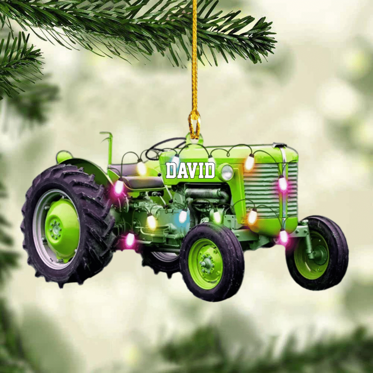 Customized Tractor Christmas Ornament Version 2 for Farmer, Gift for Dad Tree Decor OO4293