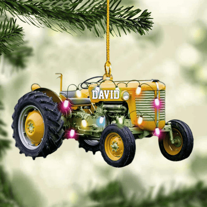 Customized Tractor Christmas Ornament Version 2 for Farmer, Gift for Dad Tree Decor OO4293