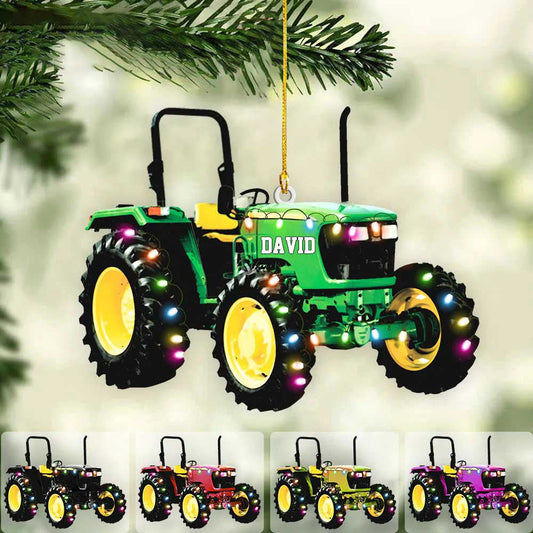 Personalized Tractor Christmas Ornament Version 3 for Farmer, Gift for Dad OO4292