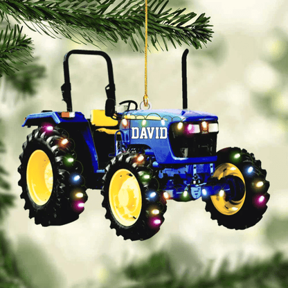 Personalized Tractor Christmas Ornament Version 3 for Farmer, Gift for Dad OO4292