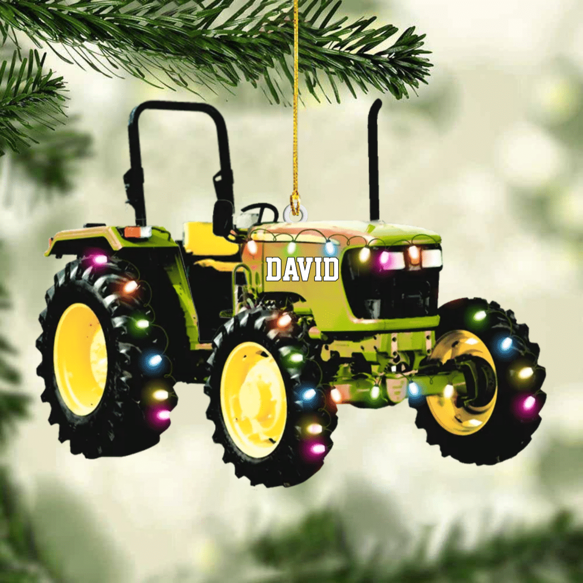 Personalized Tractor Christmas Ornament Version 3 for Farmer, Gift for Dad OO4292