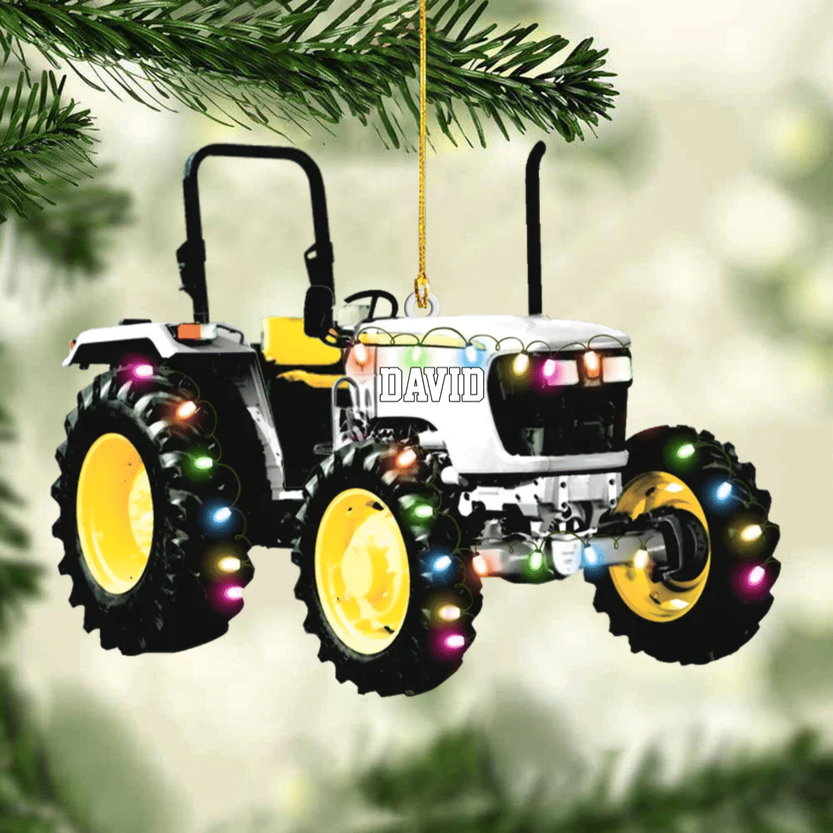 Personalized Tractor Christmas Ornament Version 3 for Farmer, Gift for Dad OO4292