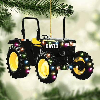 Personalized Tractor Christmas Ornament Version 3 for Farmer, Gift for Dad OO4292