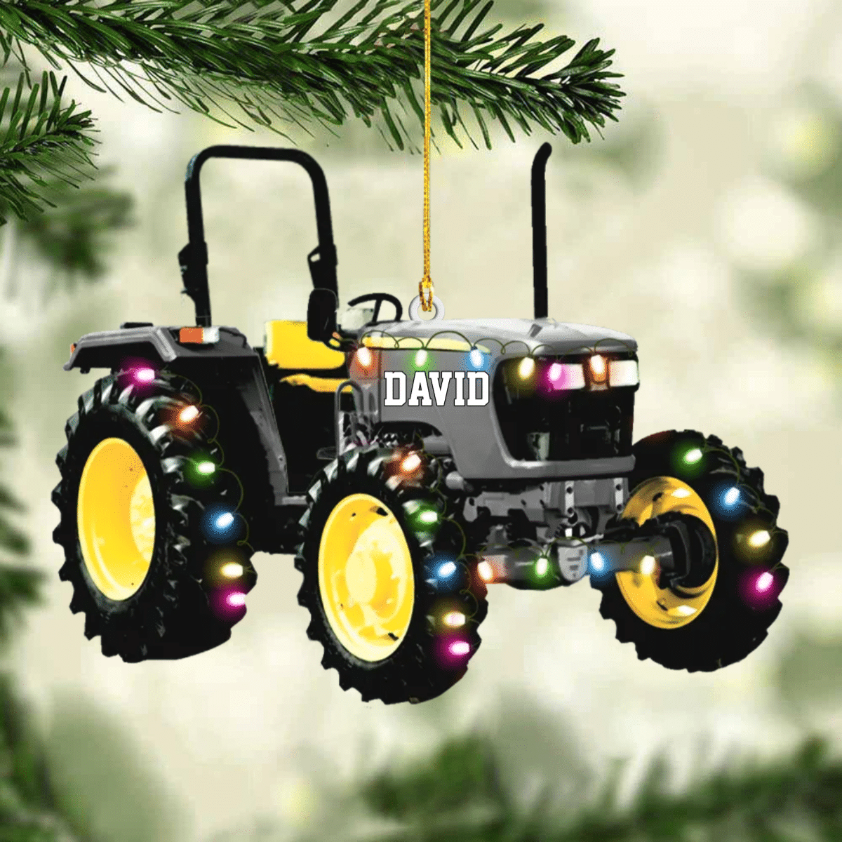 Personalized Tractor Christmas Ornament Version 3 for Farmer, Gift for Dad OO4292