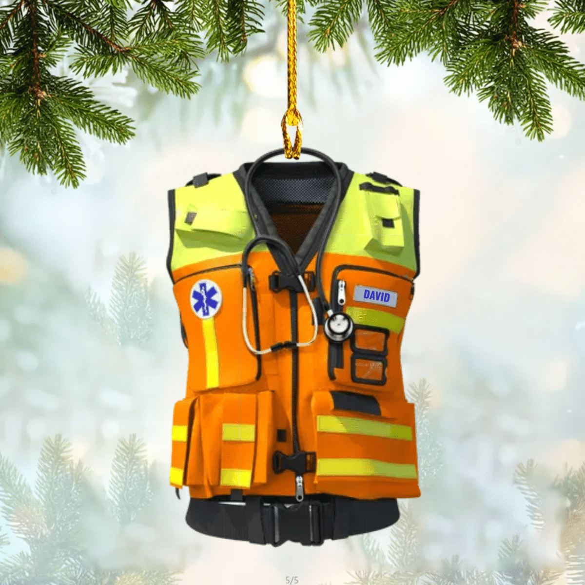 Personalized EMT Paramedic Safety Vest Custom Shape Ornament Gift For Paramedic OO4289