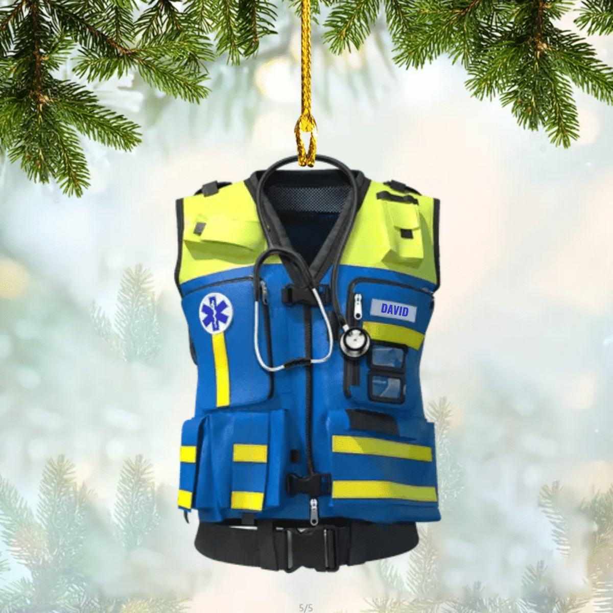 Personalized EMT Paramedic Safety Vest Custom Shape Ornament Gift For Paramedic OO4289