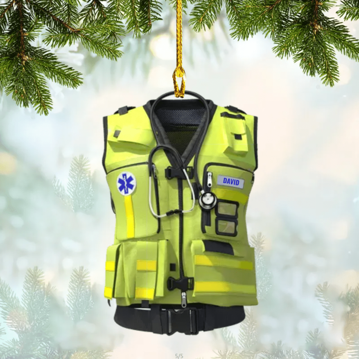 Personalized EMT Paramedic Safety Vest Custom Shape Ornament Gift For Paramedic OO4289