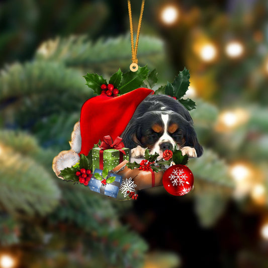 Cavalier King Charles Spaniel Sleeping In Hat Christmas Ornament Two Sided SO1296